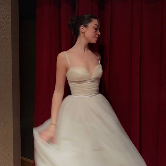 House of CB Cream Strapless Tulle Dress - Picture 5 of 8